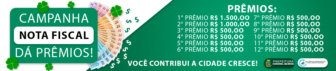 CAMPANHA NOTA FISCAL DÁ PRÊMIOS