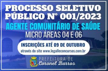 Processo Seletivo para Agentes Comunitários de Saúde em Coronel Barros