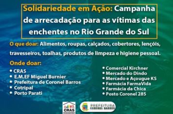 Solidariedade em ação! Campanha de arrecadação para as vítimas das enchentes do Rio Grande do Sul!