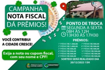 CAMPANHA NOTA FISCAL DÁ PRÊMIOS