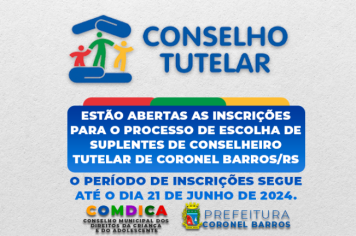 Inscrições para suplência do Conselho Tutelar de Coronel Barros