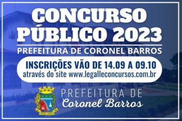 Inscrições Abertas para Concurso Público da Prefeitura de Coronel Barros