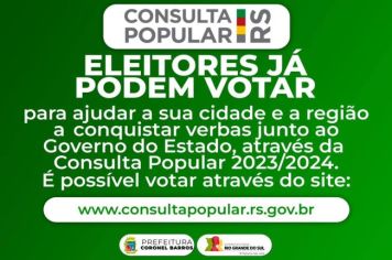 Consulta Popular 2023/2024 em Coronel Barros
