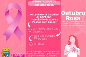 Evento Alusivo ao Outubro Rosa Acontece no Dia 24 de Outubro em Coronel Barros