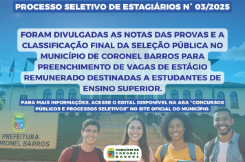 Resultado Final do Processo Seletivo de Estagiários Nº3/2025 Publicado!