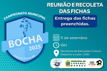 Vem aí o Campeonato Municipal de Bocha 2025 em Coronel Barros!