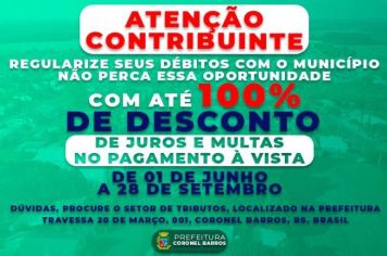 ATENÇÃO CONTRIBUINTE!