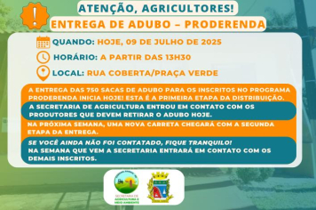 Programa PRODERENDA está tendo início com a entrega de adubo nesta quarta-feira em Coronel Barros