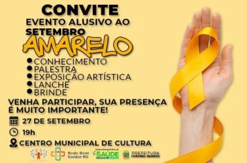Convite: Evento Alusivo ao Setembro Amarelo em Coronel Barros