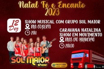 ACONTECE AMANHÃ SHOW E CARAVANA NATALINA EM CORONEL BARROS!