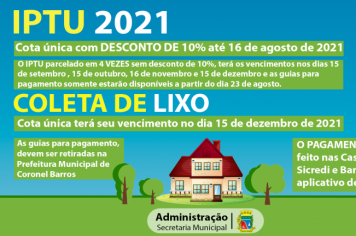 IPTU 2021: Fique por dentro do prazo de vencimento do IPTU e taxa de coleta de lixo