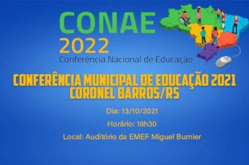 CONFERÊNCIA MUNICIPAL DE EDUCAÇÃO - 2021 de Coronel Barros/RS