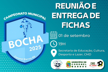 REUNIÃO E ENTREGA DE FICHAS PARA O CAMPEONATO MUNICIAPL DE BOCHA