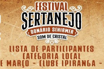 Divulgado os participantes do festival