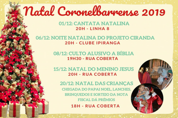 Festejos natalinos iniciam neste domingo em Coronel Barros