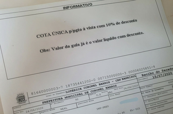 Cota Única do IPTU 2020 será entregue na próxima semana