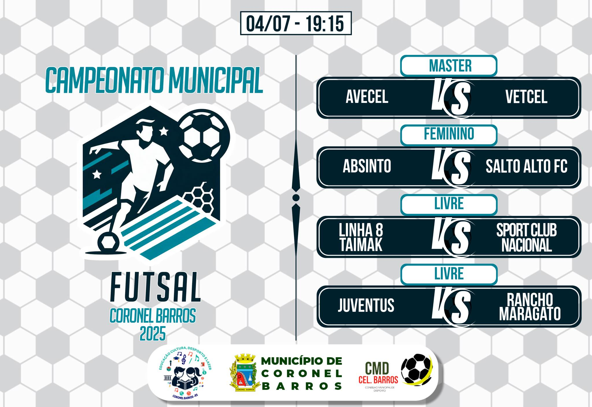 3ª rodada do Municipal de Futsal acontece nesta sexta-feira em Coronel Barros