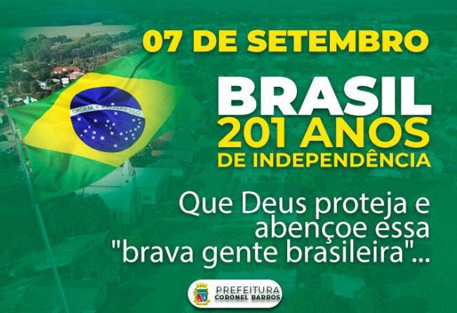 07 de setembro - Dia da Independência do Brasil! 