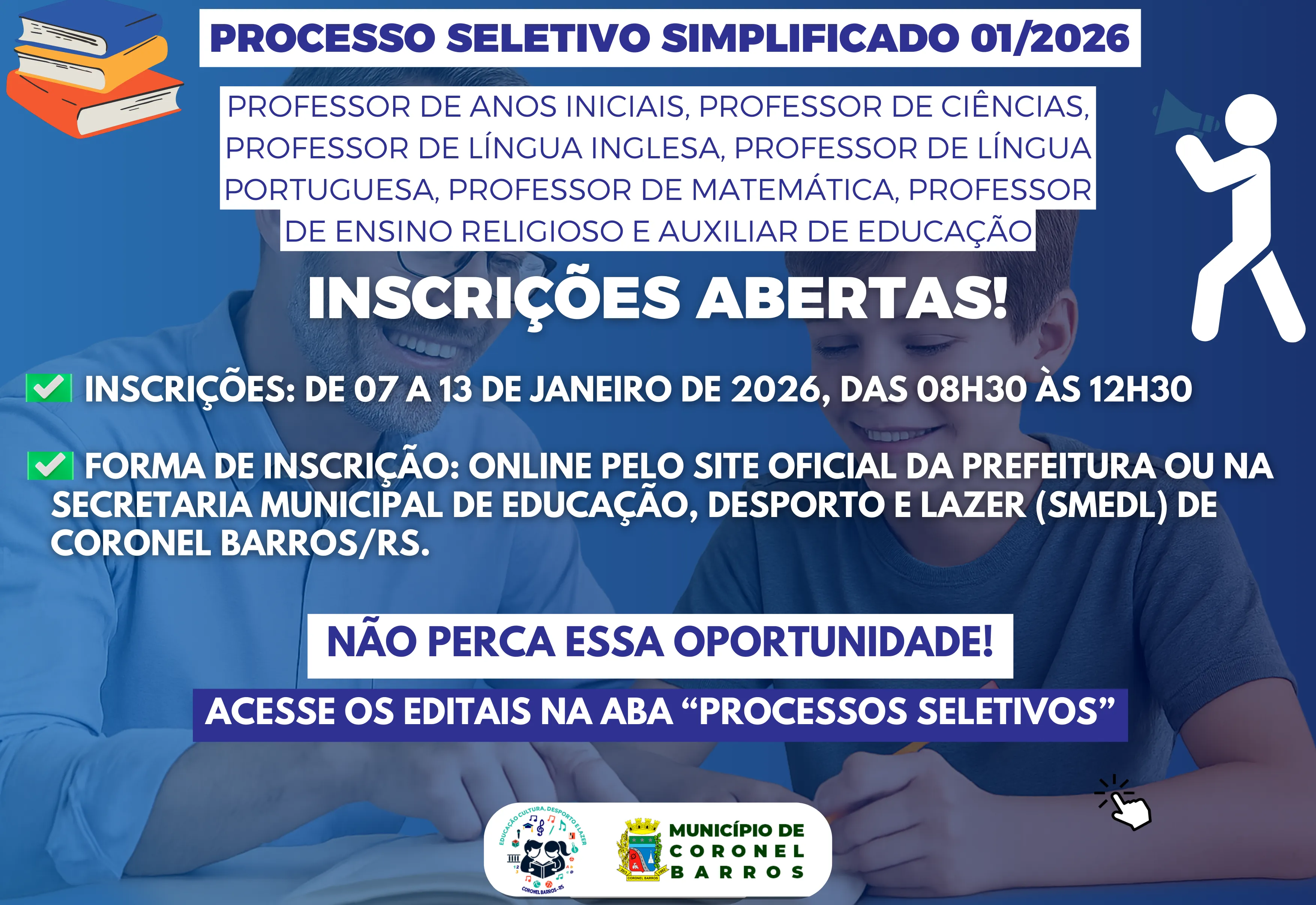 Inscrições abertas: Processo Seletivo Simplificado 01/2026