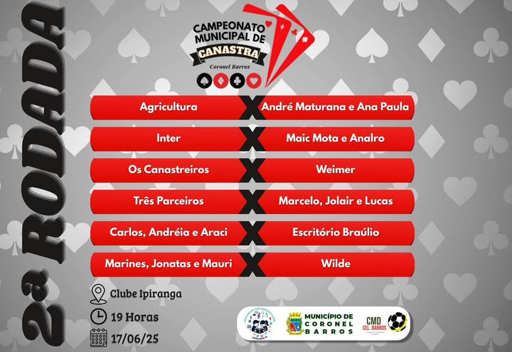 Segunda Rodada do Campeonato Municipal de Canastra