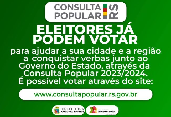Consulta Popular 2023/2024 em Coronel Barros