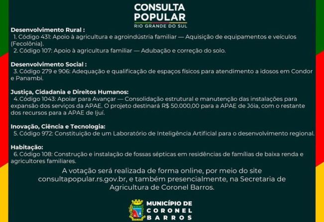 Cidadãos poderão definir prioridades regionais até sexta-feira