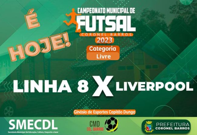 Hoje sexta-feira, 02 de junho de 2023, às 19h30 acontecerá a quarta rodada do Campeonato de Futsal 2023 de Coronel Barros no Ginásio de Esportes Capitão Dunga.