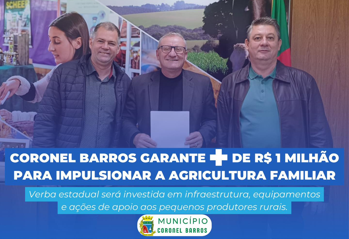 Coronel Barros assegura mais de R$ 1 milhão para fortalecer a agricultura familiar