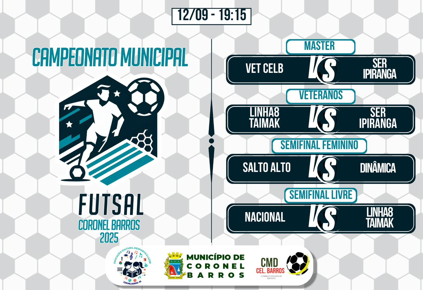 13ª Rodada do Municipal de Futsal será nesta sexta-feira em Coronel Barros 