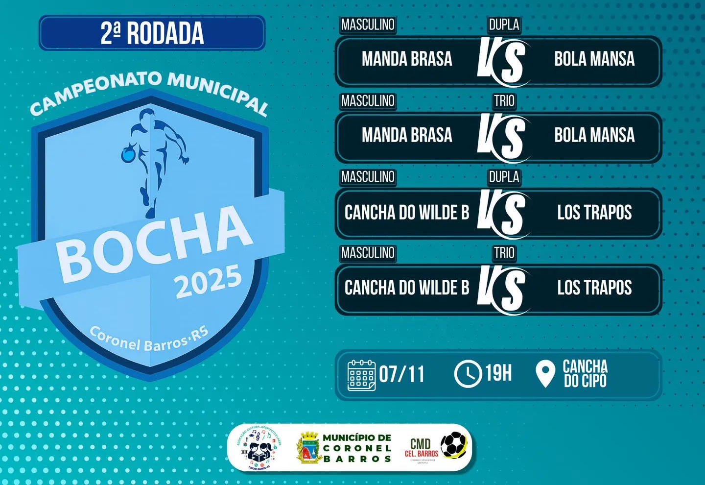 2ª Rodada do Campeonato Municipal de Bocha 2025!
