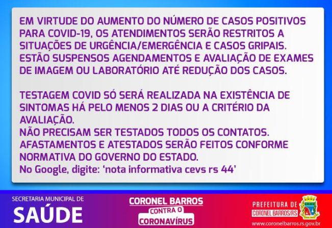 Secretaria Municipal de Saúde realiza comunicado