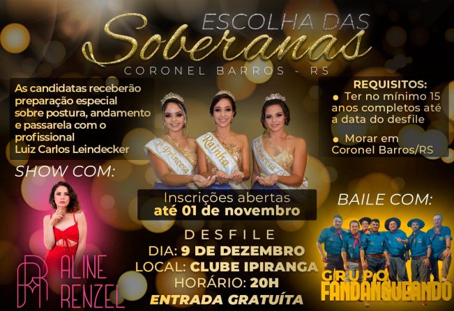 9ª Expocelb de Coronel Barros: Data do Desfile Alterada e Inscrições Prorrogadas para Escolha das Soberanas