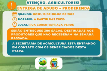 Segunda etapa da entrega de adubo do PRODERENDA ocorre nesta quarta-feira em Coronel Barros
