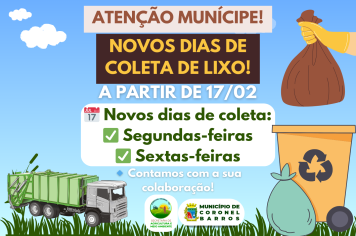 Novos Dias de Coleta de Lixo em Coronel Barros a Partir de 17 de Fevereiro