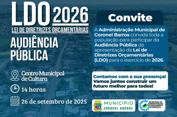 Audiência Pública de apresentação da Lei de Diretrizes Orçamentárias (LDO) 2026