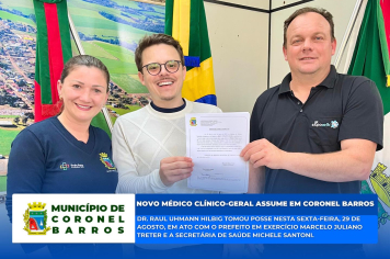 Novo médico clínico-geral assume atendimento em Coronel Barros