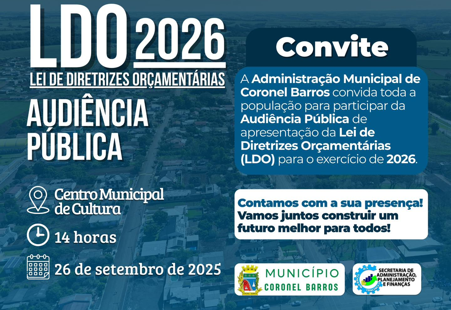Audiência Pública de apresentação da Lei de Diretrizes Orçamentárias (LDO) 2026