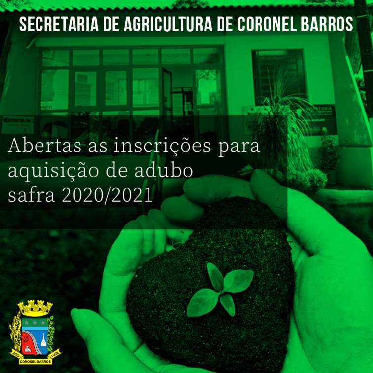 Secretaria de Agricultura abre as inscrições para aquisição de adubo 